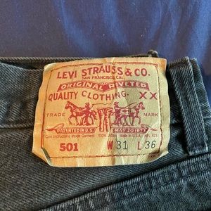 Black (faded) levi 501 jeans